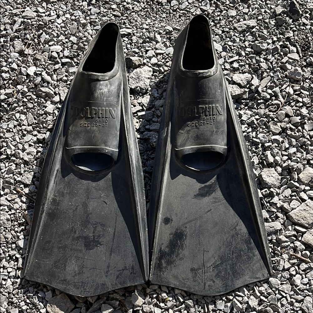 Dolphin size 8-10 25-27 Swim Fins Flippers Rubber Japan